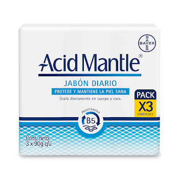 Jabón Acid Mantle Humectación Piel Epecializada Bayer 90 gr x 3 und  