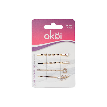 Ganchos Elegantes Dorados Okoi x 4 und  