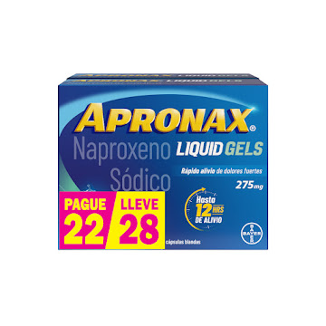 Oferta Pague 22 Lleve 28   Apronax Naproxeno Sodico 275 mg BAYER  