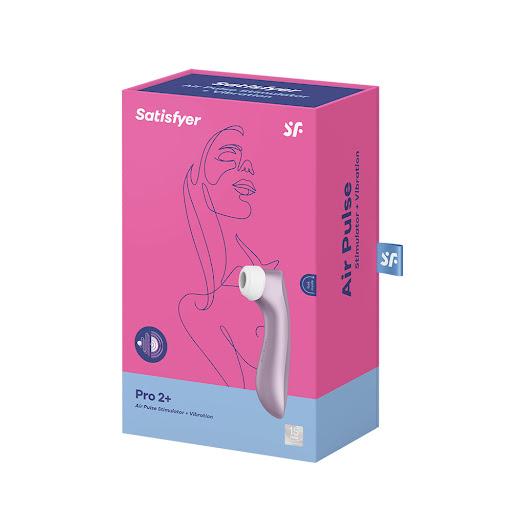 Vibrador y Estimulador Satisfyer Pro 2+ Satisfyer Caja x 1 Satisfyer Pro 2+: Estimula el clítoris con ondas de presión y vibración. 11 intensidades y 10 modos de vibración. Diseño ergonómico, resistente al agua, para orgasmos intensos en tiempo récord.