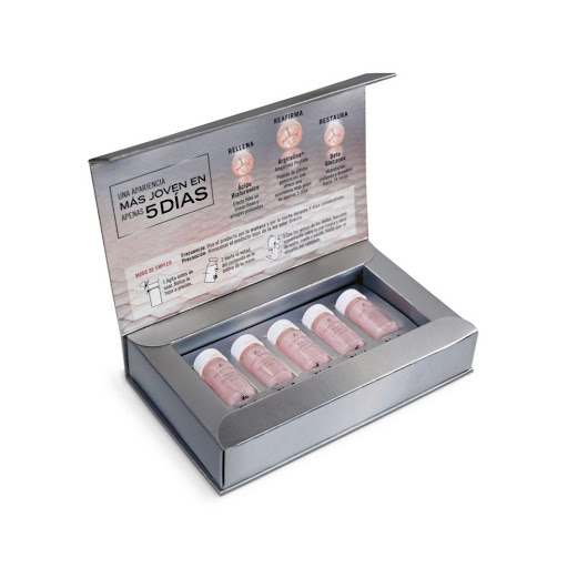 PEPTIDE INTENSIVE SHOT ANA MARIA 3 ML CAJA X 5 UND ANA MARIA CAJA FACIAL x 5 UND Una apariencia más joven en 5 días. La textura de tu piel se volverá más lisa y suave, reduciendo la apariencia de fatiga y proporcionando una mirada más fresca.

Shot intensivo facial con efecto boos
