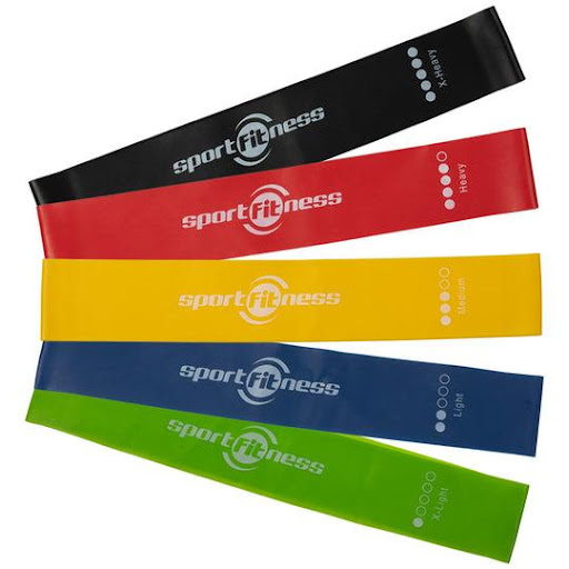 071728 SET DE BANDAS ELASTICAS JUEGO X5 SPORT FITNESS Sport Fitness Individual x 1 Kit de resistencia progresiva ideal para entrenamiento funcional, rehabilitación y tonificación muscular.Características:Composición: Látex natural de alta elasticidadDiseño: Cinco niveles de resisten