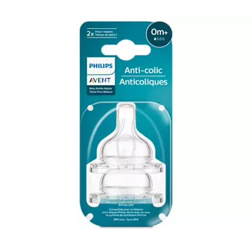 Phillips Avent Tetina Anticolico Recien Nacidos X 2Unid Np SCY761/02 Avent Blister x 1 Tetina anticólicos para recién nacidos, con válvula integrada para evitar cólicos, fabricada en silicona suave y flexible, ideal para una alimentación cómoda y segura desde 0 meses.