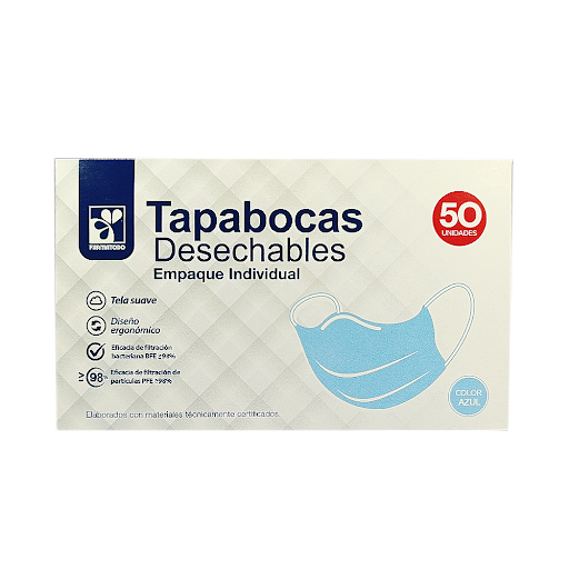Tapabocas Farmatodo Azul Caja x 50 und