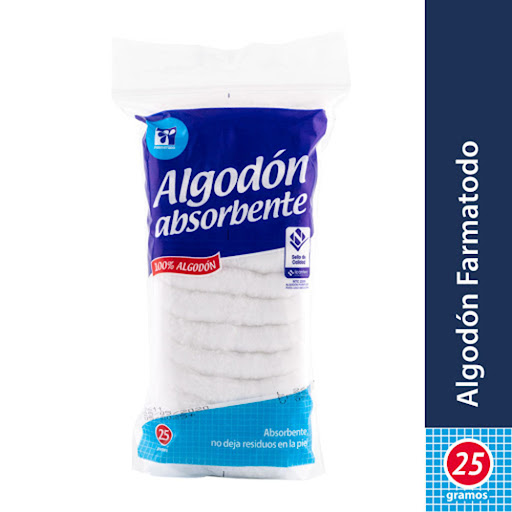 Algodón Farmatodo Absorbente Zig-Zag Paquete x 25 gr