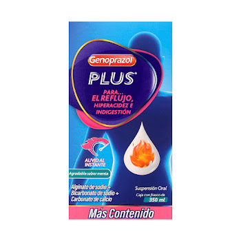 Genoprazol Plus Sabor   Menta Genomma Frasco x 350 ml  