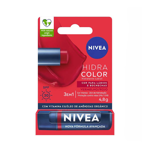Hidratante Labial Nivea Hidra Color Rojo x 4.8 gr