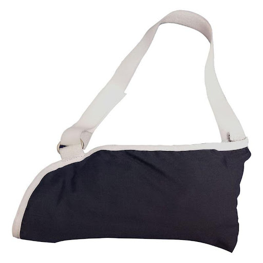 Cabestrillo Recovery Joven Blue Small Recovery Individual x 1 Elaborado en tela de algodón con diseño en forma de bolsa que permite sostener el brazo a la altura del pecho a 90 grados en relación con el hombro.para uso en post operatorios y traumas de la mano, b