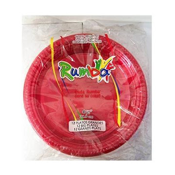 Plato Plástico Rumba Transparente Rojo x6Pulg. x12Und.                   