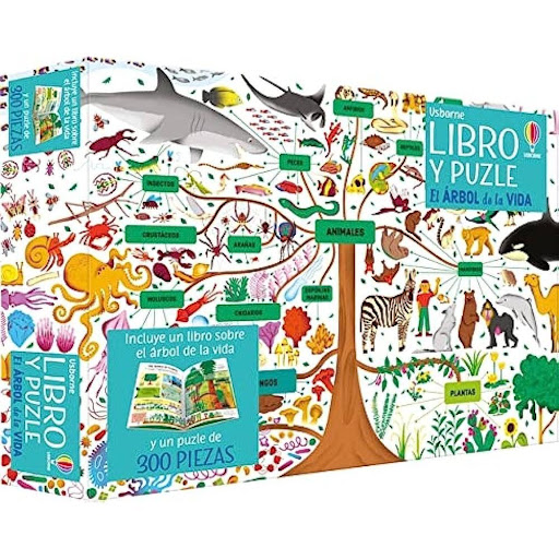 El Árbol De La Vida. Libro Y Puzle Usborne Libro x 1.0 El Arbol de la Vida  Caja que incluye un puzle del árbol de la vida de 300 piezas y un libro a juego. El gráfico, lleno de color y detalles, ilustra toda la gama de seres vivos, desde bacterias de tam