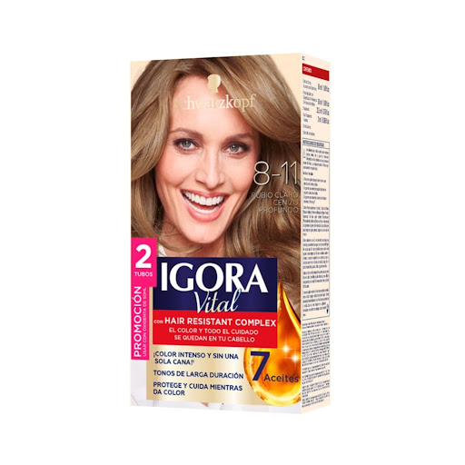 Tinte Igora Vital 8-11 Rubio Claro Cenizo Profundo Caja x 1 und