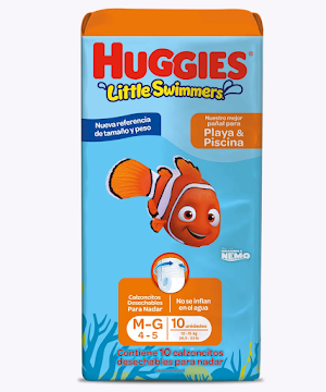 Pañales Huggies Little Swimmers Etapa 4/M x 10 und  