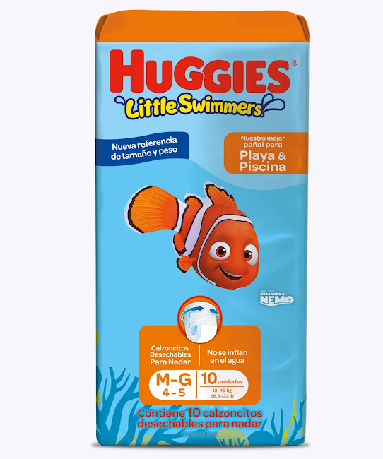 Pañales Huggies Little Swimmers Etapa 4/M x 10 und  