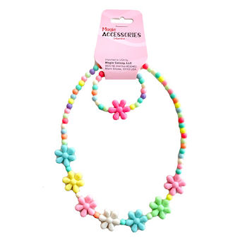 Collar Y Pulsera De Flores Para Niñas x 1 und  