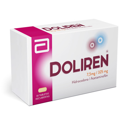 Doliren Hidrocodona Hidrocodona + Acetaminofén 7.5mg/325mg Abbott Caja x 30 Tabletas