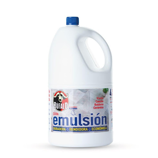 Cera Búfalo Emulsionada X 4 LTRS BÚFALO Frasco x 1 Und Combinación de ceras naturales que proporcionan brillo, durabilidad y resistencia al rayado. Especial para pisos de baldosas, cerámica, caucho y vinilo. Deja un agradable aroma que perdura.

FORMAS DE