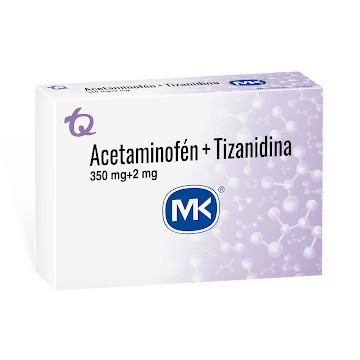 Acetaminofén + Tizanidina 350mg/2mg MK Caja x 20 Cápsulas  