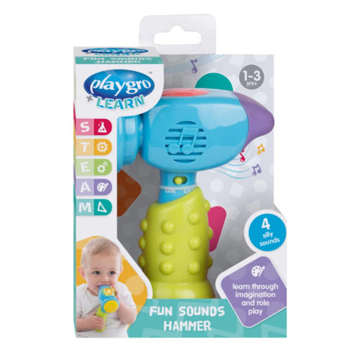 Martillo De Sonidos Divertidos - Gn PlayGrow Caja con ventana x 1 El Martillo de Sonidos Divertidos - GN es el juguete ideal para que los pequeños exploren sonidos y movimiento de manera segura y entretenida. Cada golpe activa efectos sonoros sorprendentes, estimula