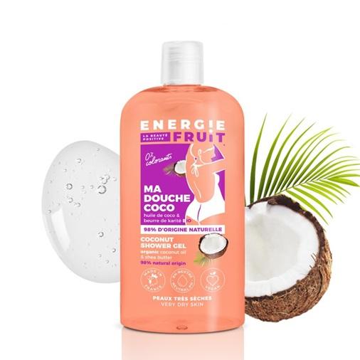 GEL DOUCHE COCO & BEURRE DE KARITE BIO ENERGIE FRUIT TARRO x 1 ESTE GEL DE DUCHA NUTRITIVO -SIN SILICONAS NI PARABENOS- ES TAN DELICIOSO COMO EMBRIAGADOR CON SU DULCE AROMA A COCO. FORMULADA CON UN 95 % DE INGREDIENTES DE ORIGEN NATURAL Y ENRIQUECIDA CON MANTECA 