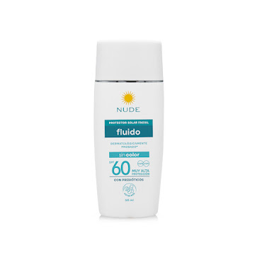 Protector Solar Facial Nude Spf60 Fluido Invisible x 50 ml  