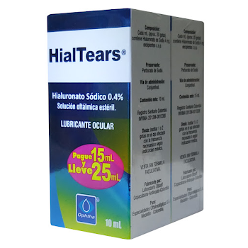 Solución Oftálmica Hialtears Hialuronato Sódico 0.4% Ophtha Frasco x 25 ml  