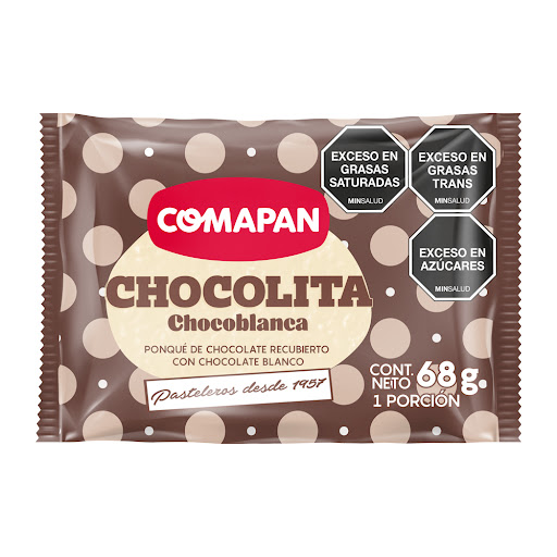 Ponque Tajado Comapan   Choco Blanca x 68 gr