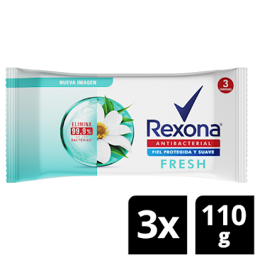Jabon En Barra Rexona   Antibacterial Fresh 3 x 110g 