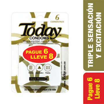 **OFT PRESERVATIVO TODAY TRIPLE PLEASURE PAGUE 6 LLEVE 8(1038100)  