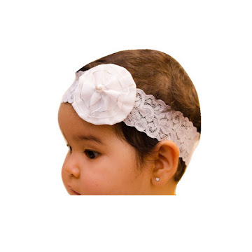 Solo Online Balaca Encaje Blanco   Flor Blanca   6 12m   Angela Celis 