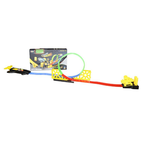 Pista Manual Tracker Caja Plasticos Asociados  x 1 Es un juguete educativo y fascinante, fabricado en plástico resistente y seguro. Este set incluye una pista manual con diseño en espiral y un carro, ideal para recrear escenarios de velocidad y compet