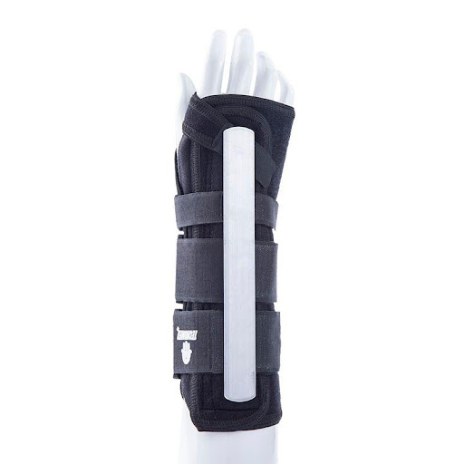 MUNEQUERA DOBLE FERULA LARGO DER KRO KROMIA  x 1 Está diseñada para brindar estabilidad y soporte en casos de lesiones, esguinces, tendinitis y recuperación postoperatoria. Su diseño incorpora doble férula de aluminio ajustable y removible, lo que p