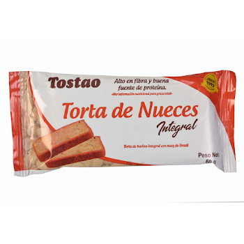 Torta Tostao Natural Nueces Integral Paquete x 60 gr  