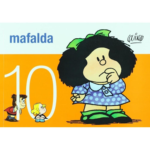 Mafalda 10. Quino Ediciones De La Flor Libro x 1.0 Mafalda 10  Las viñetas presentan pequeñas historias en las que se dirige una mirada crítica a la sociedad. El personaje argentino más difundido en todo el mundo usado con fines educativos.   Autor: Q