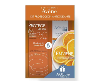 Protector Solar Avene Fluido Con Color SPF 50 x 50 ml + Sérum A-Oxitive x 15 ml  