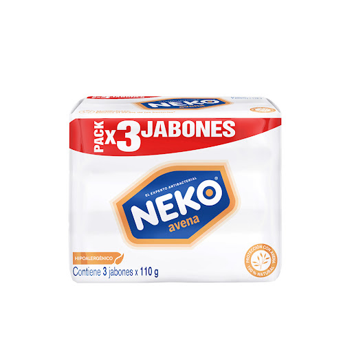 Jabón Neko En Barra   Antibacterial Avena 110 gr x 3 und