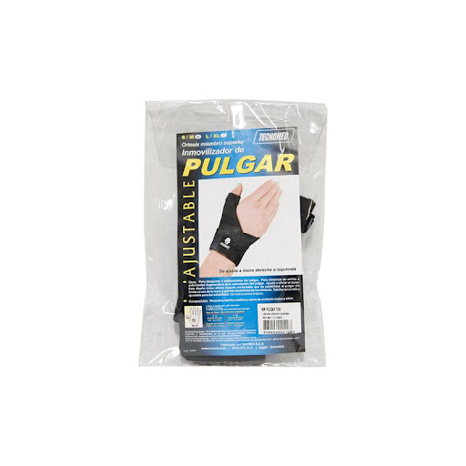 INMOVILIZADOR DE PULGAR T L/XL KR KROMIA  x 1 Es un dispositivo ortopédico diseñado para estabilizar y proteger el pulgar en casos de lesiones, artritis o recuperación postoperatoria. Fabricado en neopreno y férulas de aluminio moldeable, proporc