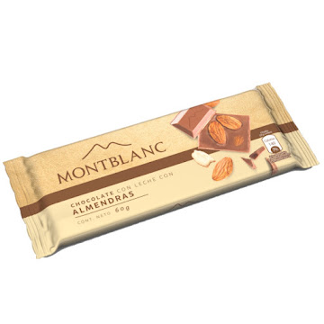 Barra De Chocolate Montblanc Con Almendras x 60 gr  