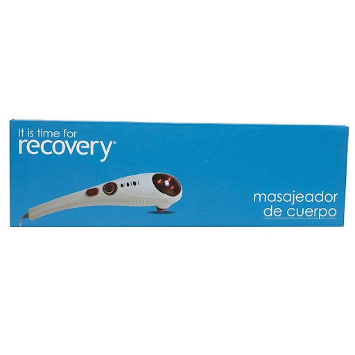 Masajeador De Cuerpo Kr-B006 RECOVERY Individual x 1 Masajeador con diseño ergonómico, diferentes niveles de intensidad, motor vibrador de alta potencia, 4 accesorios para diferentes tipos de masaje y fácil uso.