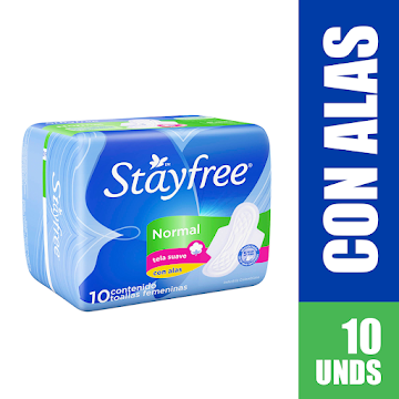 Toallas Intimas Stayfree Normal Tela Suave Con Alas x 10 und  