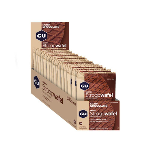 Waffles de energia. Sabor Chocolate salado. Caja x 16 unidades GU Caja x 16 unidades x 16 Sabor: Chocolate Salado

Características:

Fuentes de energía de acción rápida: A partir de carbohidratos simples y complejos

Aminoácidos: 450 mg

Calorías: 140

Sodio: 150 mg

Cafeína: No