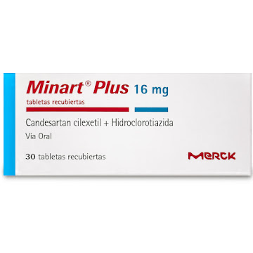 Minart Plus 16Mg x30Tab. Merck Candesartán Cilexetil Hidroclorotiazida  