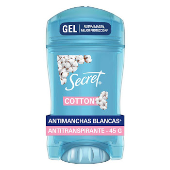 Desodorante Antitranspirante Mujer Secret Gel Invisible Powder Protect Algodón Stick x 45 gr  