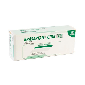 BRASARTAN CTDN 160/25MG TABLETAS CAJA X30TAB. FARMA VALSARTAN CLORTAL   