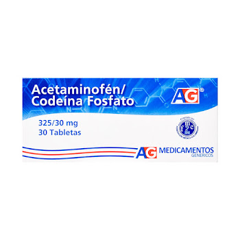 Acetaminofén + Codeína Fosfato AG 325mg/30mg Caja x 30 Tabletas  