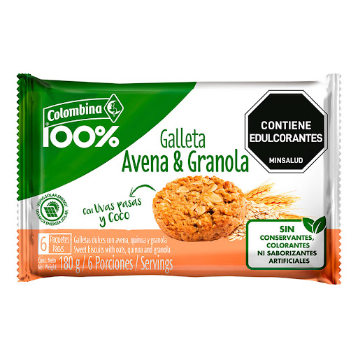 Galleta Colombina Avena Y Granola x 6 Paquetes