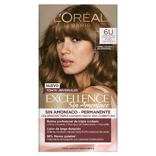 Tinte Loreal Excellence Nudes Sin Amoníaco Chocolate Puro 6U Caja x 1 und