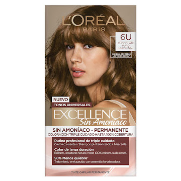 Tinte Loreal Excellence Nudes Sin Amoníaco Chocolate Puro 6U Caja x 1 und  