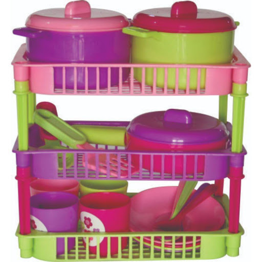 Set Cocina Triple Bolsa Para Niña Plasticos Asociados  x 1 Este set de cocina es ideal para que los niños exploren su imaginación y experimenten con la preparación de recetas imaginarias. Con un sartén, ollas grandes, pocillos, platos, cucharas, cucharón y un