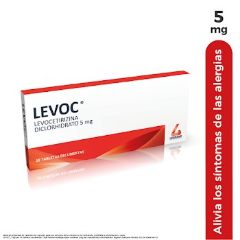 Levoc Levocetirizina 5 mg Legrand Caja x 10 Tabletas  