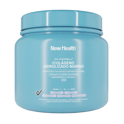 Colágeno Hidrolizado Newhealth Marino Sabor Uva Tarro x 1000 gr